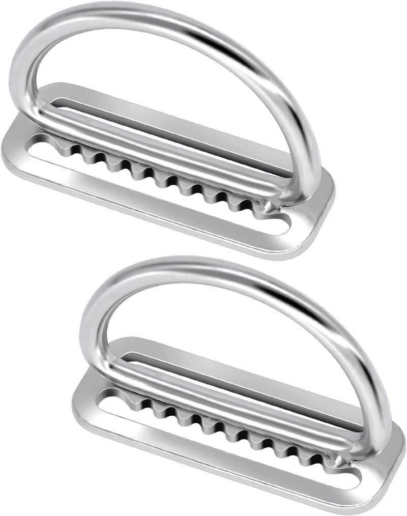 Dawitrly 2Pack Weight Belt Keeper, 5cm/2'' Stainless Steel Serrated Scuba Diving Weight Belt Retainer Stopper with D Ring for Dive Gear and BCD Accessories - Image 1